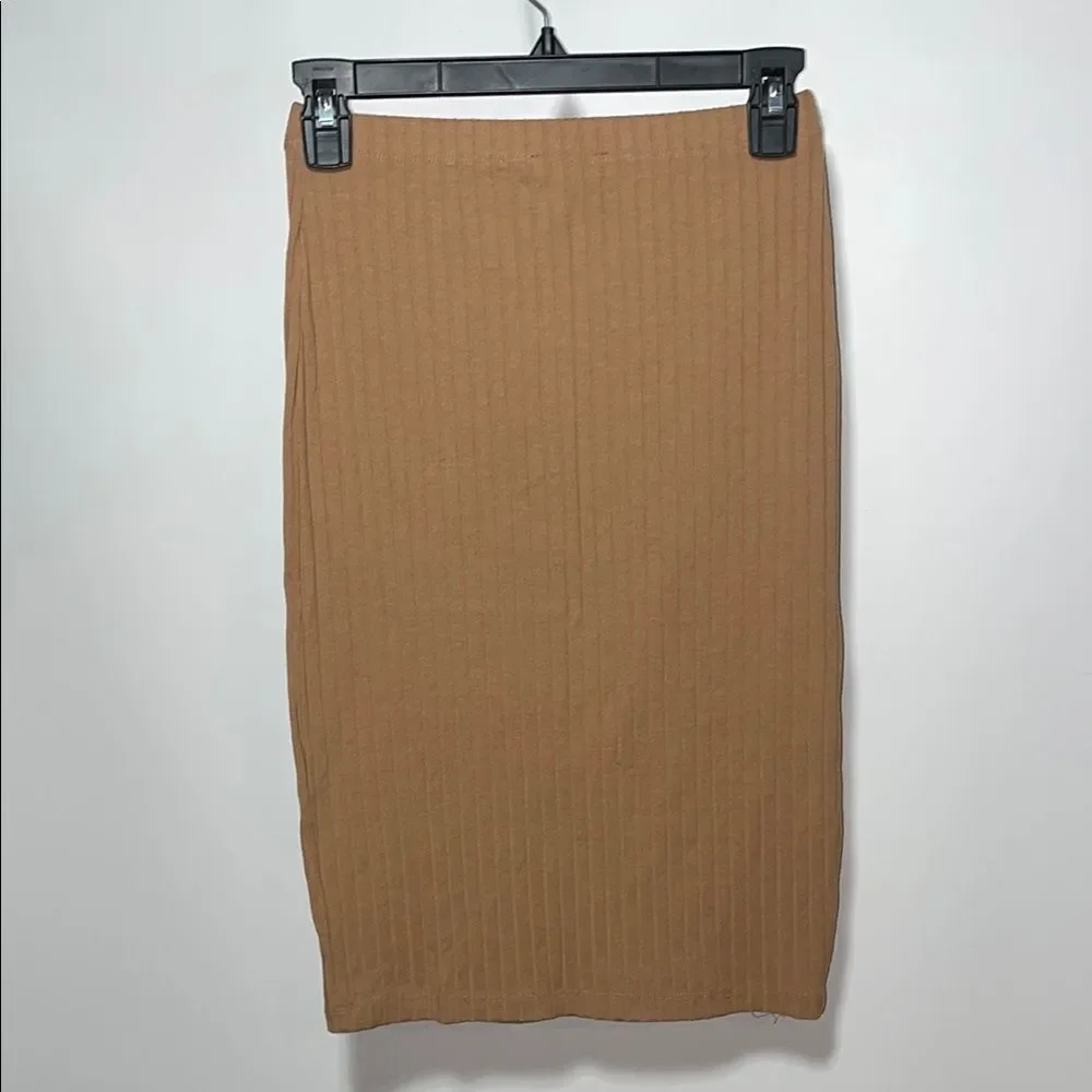 Forever 21 Tan Ribbed Pencil Skirt for Work